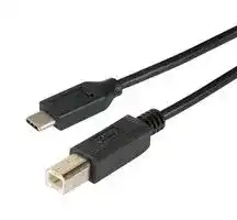 CAU2CB-5M: USB Cable, Type B Plug to Type C Plug, 5 m, 16.4 ft, USB 2.0, Black