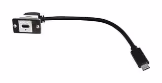 KUCC20PM: USB Cable, 90° Type C Receptacle to Type C Plug, 200 mm, 7.9 ", USB 3.0, Black