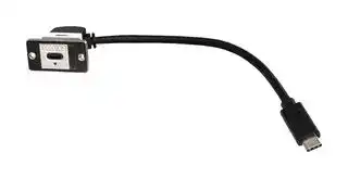 KUCC20PM: USB Cable, 90° Type C Receptacle to Type C Plug, 200 mm, 7.9 ", USB 3.0, Black
