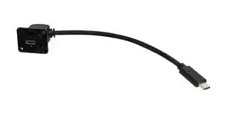 KUCC20DPM: USB Cable, 90° Type C Receptacle to Type C Plug, 200 mm, 7.9 ", USB 3.0, Black