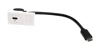 KUCC2090CAV: USB Cable, 90° Type C Receptacle to Type C Plug, 200 mm, 7.9 ", USB 3.0, Black