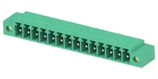 1-2842510-4: Terminal Block, 1Row, Green, w/ Flange, Header, 3.81 mm, 14 Ways, 8 A, 300 V