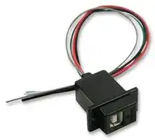 ECJ504B-UB: USB Cable, Type B Receptacle to Free End, 254 mm, 10 ", Black