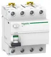 A9R44425: Circuit Breaker, Acti 9 iID Series, 415 V, 25 A, 4 Pole