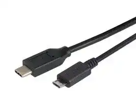CAU2CMICB-05M: USB Cable, Type C Plug to Micro Type B Plug, 500 mm, 19.7 ft, USB 2.0, Black