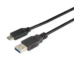 CAU31CA-03M: USB Cable, Type A Plug to Type C Plug, 300 mm, 11.8 ft, USB 3.0, Black