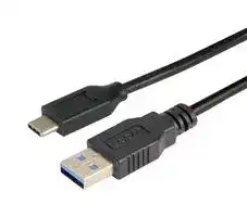 CAU31CA-3M: USB Cable, Type A Plug to Type C Plug, 3 m, 9.8 ft, USB 3.0, Black