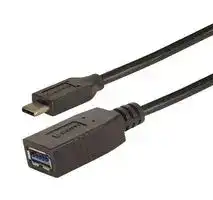 CAU31CAF-1M: USB Cable, Type C Plug to Type A Receptacle, 1 m, 3.3 ft, USB 3.0, Black