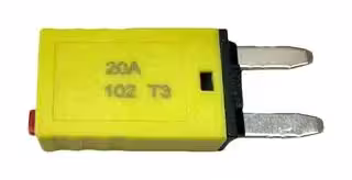 MP015931: Thermal Circuit Breaker, Mini Type T3, MP 102 Series, 20 A, 1 Pole, 28 V, Auto Fuse Holder