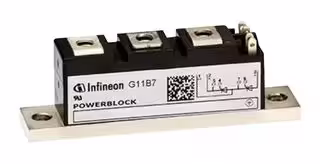 TD92N16KOFHPSA2: Thyristor Module, Phase Control, 1.6kV, 102A, 120mA Igt, 1.4V Vgt, Panel