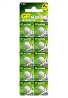 GPPBA189F007: Battery, 1.5 V, LR54, Alkaline, 44 mAh, Pressure Contact, 10
