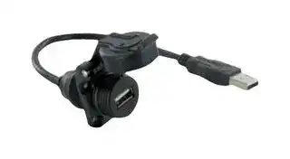 USBAPSCC7205A: USB Cable, Sealed Type A Receptacle to Type A Plug, 500 mm, 19.7 ", USB 2.0, Black