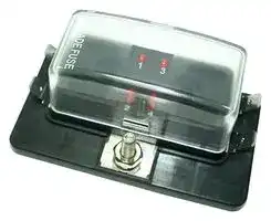 MC002796: Fuseholder, Panel Mount, 32V, 30A, Mini Blade Fuse, Quick Connect, 4 Positions