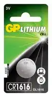 GPPBL1616027: Battery, 3 V, 1616, Lithium Manganese Dioxide, 55 mAh, Pressure Contact, 1