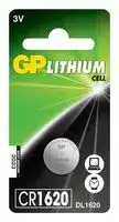 GPPBL1620032: Battery, 3 V, 1620, Lithium Manganese Dioxide, 78 mAh, Pressure Contact, 1