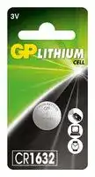 GPPBL1632024: Battery, 3 V, 1632, Lithium Manganese Dioxide, 140 mAh, Pressure Contact, 1