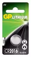 GPPBL2016140: Battery, 3 V, Lithium Manganese Dioxide, 90 mAh, Pressure Contact, 1