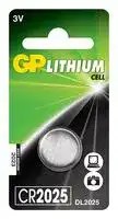 GPPBL2025001: Battery, 3 V, Lithium Manganese Dioxide, 160 mAh, Pressure Contact, 1