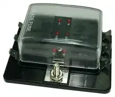 MC002800: Fuseholder, Panel Mount, 32V, 30A, Blade Fuse, Quick Connect, 6 Positions