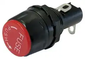 MC002804: Fuseholder, Panel Mount, 250V, 10A, 5 x 20mm, Solder, Push Cap
