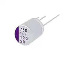 25SEK120M: Polymer Aluminium Electrolytic Capacitor, 120 µF, 25 V, Radial Leaded, 0.024 ohm
