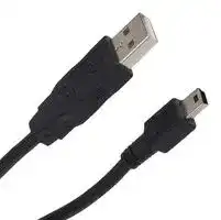 88732-8702: USB Cable, Type A Plug to Mini Type B Plug, 1.5 m, 4.9 ft, USB 2.0, Black