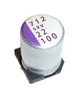100SXV18M: Polymer Aluminium Electrolytic Capacitor, 18 µF, 100 V, Radial Can - SMD, 0.03 ohm