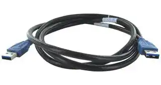 USB3AASTRAIGHT100PUHFFR: USB Cable, Type A Plug to Type A Plug, 1 m, 3.3 ft, USB 3.0, Blue