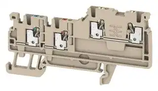 1992260000: DIN Rail Mount Terminal Block, 4 Ways, 26 AWG, 14 AWG, 1.5 mm², Push In, 13.5 A