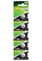 GPPBL1620033: Battery, 3 V, 1620, Lithium Manganese Dioxide, 78 mAh, Pressure Contact, 5