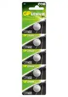 GPPBL1632025: Battery, 3 V, 1632, Lithium Manganese Dioxide, 140 mAh, Pressure Contact, 5