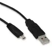 68784-0001: USB Cable, Type A Plug to Micro Type B Plug, 1 m, 3.28 ft, USB 2.0, Black