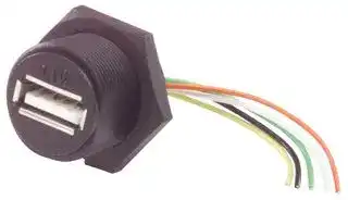 WPUSBAF: USB Cable, Type A Receptacle to Free End, 254 mm, 10 ", Multi-coloured