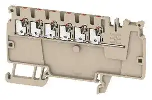 1988160000: DIN Rail Mount Terminal Block, 6 Ways, 26 AWG, 14 AWG, 1.5 mm², Push In, 17.5 A