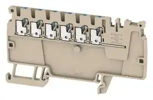 1988170000: DIN Rail Mount Terminal Block, 6 Ways, 26 AWG, 14 AWG, 1.5 mm², Push In, 17.5 A