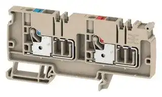 1988260000: DIN Rail Mount Terminal Block, 2 Ways, 22 AWG, 8 AWG, 6 mm², Push In, 41 A
