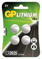 GPPBL2025154: Battery, 3 V, Lithium Manganese Dioxide, 160 mAh, Pressure Contact, 4