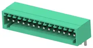 1-2842530-4: Terminal Block, 1Row, Green, Header, 2.5 mm, 14 Ways, 4 A, 150 V, Through Hole Right Angle