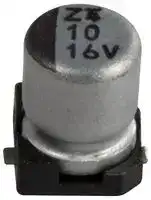 UWX1C100MCL1GB: SMD Aluminium Electrolytic Capacitor, Radial Can - SMD, 10 µF, 16 V, 2000 hours @ 85°C, Polar