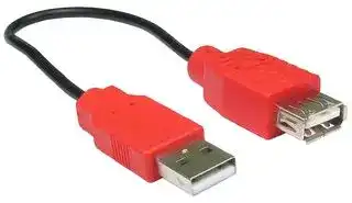 CDL-02POWER: USB Cable, Type A Plug to Type A Receptacle, 200 mm, 7.87 ", Black
