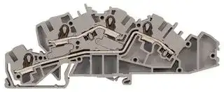 2005-7642: DIN Rail Mount Terminal Block, 4 Ways, 20 AWG, 10 AWG, 4 mm², Push In, 32 A