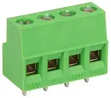 CTB0100/4: Standard Terminal Block, CTB0100, 4 Contacts, 5 mm, Terminal Block, PCB, PCB Mount, 12 AWG