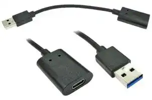USB3C-951REV: USB Cable, Type A Plug to Type C Receptacle, 0.15 m, USB 3.0, 3.1, Black