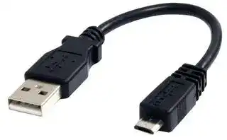 UUSBHAUB6IN: USB Cable, Type A Plug to Micro Type B Plug, 0.15 m, 5.9 ", USB 2.0, Black