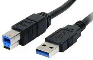 USB3SAB10BK: USB Cable, Type A Plug to Type B Plug, 3 m, 9.8 ft, USB 3.0, Black