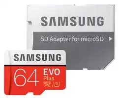 MB-MC64GA/EU: 64GB EVO+ MicroSDXC Card with SD Adaptor, Class 10 UHS-I U3 100MB/s