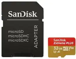 SDSQXBG-032G-GN6MA: Flash Memory Card, MicroSDHC Card, 32 GB, Class 10, UHS-I U3, V30, A1