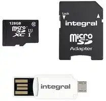 INMSDX128G10-SPTOTGR: Flash Memory Card, MicroSDXC Card, 128 GB, Class 10, UHS-I U1