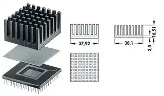 ICK PGA 15 X 15: Heat Sink, PGA, 9.2 °C/W, PGA, 38.1 mm, 16.51 mm, 38.1 mm
