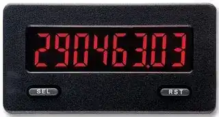 CUB5R000: Rate Meter, Electronic, CUB Series, 8 Digits, Counters, Positive Reflective, 9 Vdc to 28 Vdc